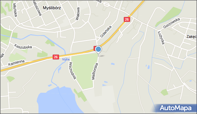 Myślibórz, Malborska, mapa Myślibórz