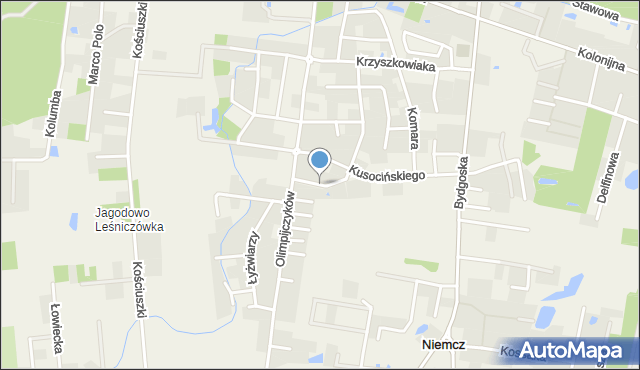 Niemcz, Malinowskiego Bronisława, mapa Niemcz
