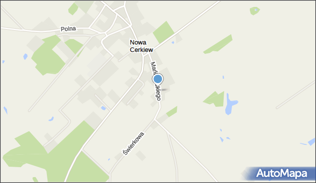 Nowa Cerkiew gmina Chojnice, Mańkowskiego, ks., mapa Nowa Cerkiew gmina Chojnice