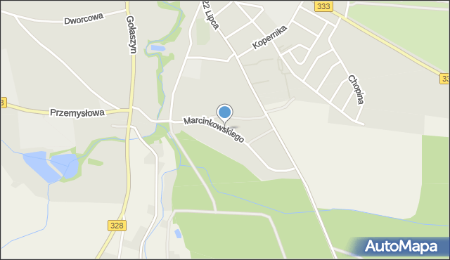Nowe Miasteczko, Marcinkowskiego, mapa Nowe Miasteczko