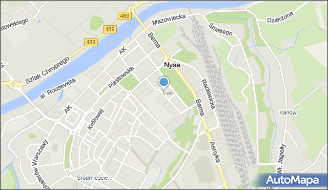 Nysa, Marcinkowskiego Karola, mapa Nysy