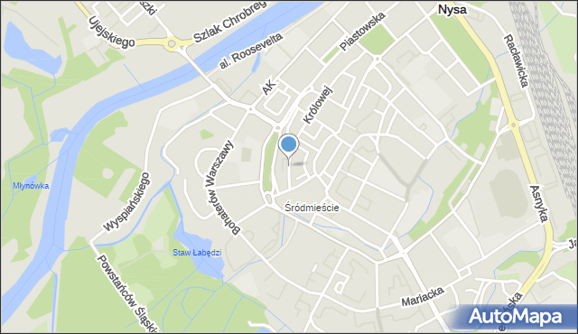 Nysa, Matejki Jana, mapa Nysy