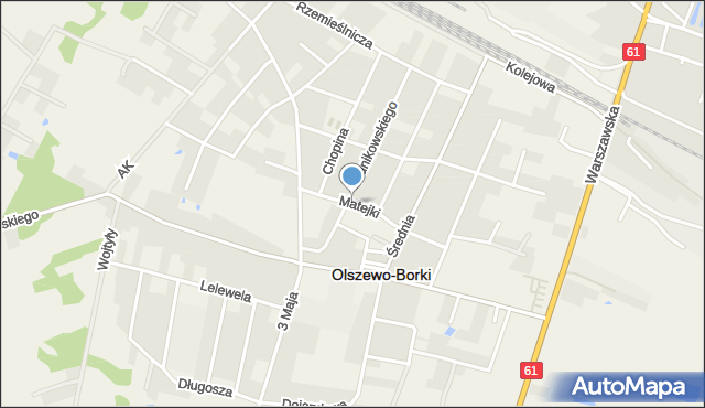 Olszewo-Borki, Matejki Jana, mapa Olszewo-Borki