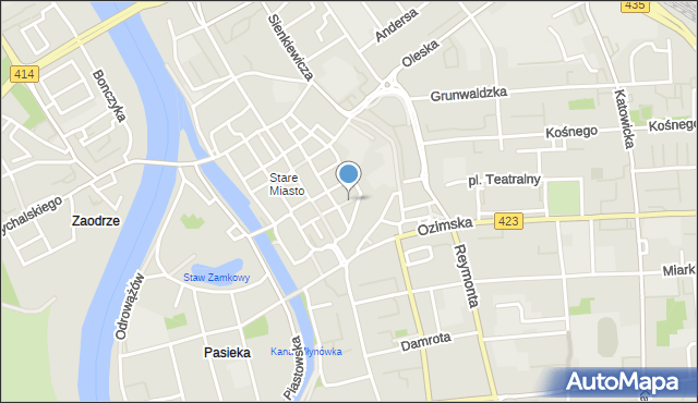 Opole, Mały Rynek, mapa Opola