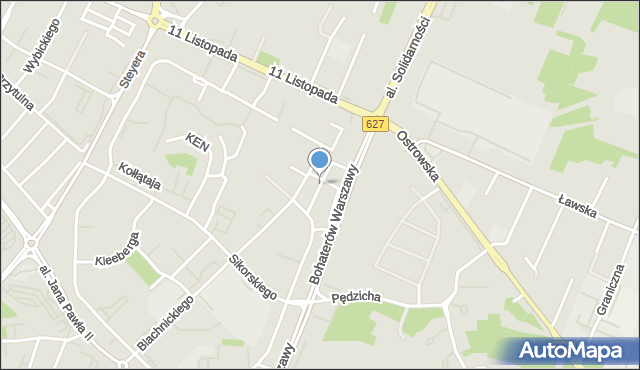 Ostrołęka, Maczka Stanisława, gen., mapa Ostrołęka