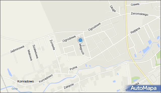 Otyń, Magnolii, mapa Otyń