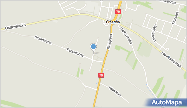 Ożarów powiat opatowski, Makowa, mapa Ożarów powiat opatowski