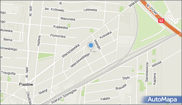 Piastów powiat pruszkowski, Malczewskiego Jacka, mapa Piastów powiat pruszkowski