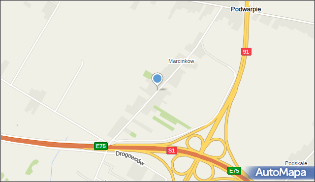 Podwarpie, Marcinków, mapa Podwarpie