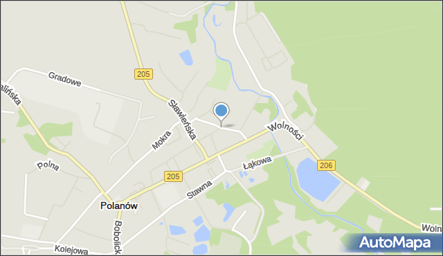 Polanów powiat koszaliński, Magazynowa, mapa Polanów powiat koszaliński