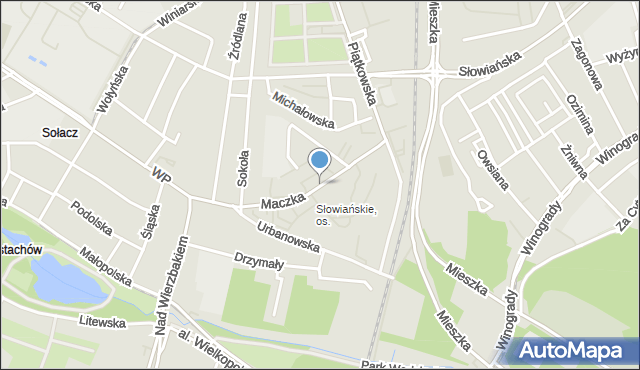 Poznań, Maczka Stanisława, gen., mapa Poznania