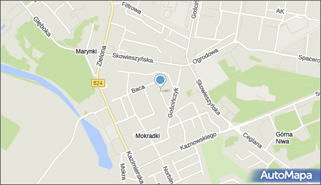 Puławy, Malarskiego Henryka, mapa Puław