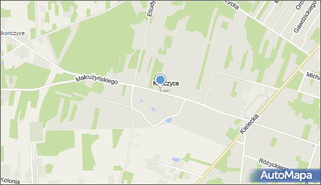 Radom, Małcużyńskiego Witolda, mapa Radomia