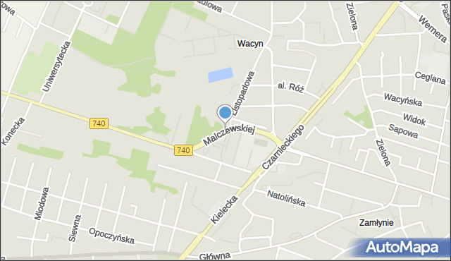 Radom, Malczewskiej Wandy, mapa Radomia