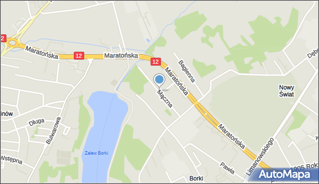 Radom, Mączna, mapa Radomia