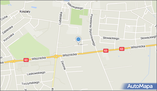 Radzyń Podlaski, Malczewskiego Jacka, mapa Radzyń Podlaski