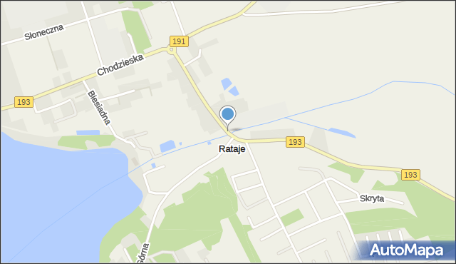Rataje gmina Chodzież, Margonińska, mapa Rataje gmina Chodzież