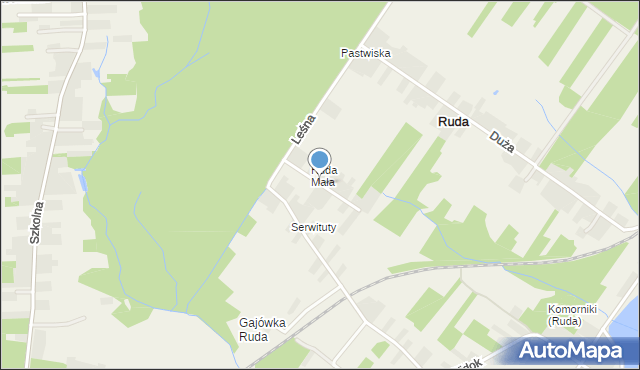 Ruda gmina Brody, Mała, mapa Ruda gmina Brody