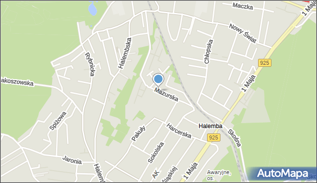 Ruda Śląska, Mazurska, mapa Rudy Śląskiej