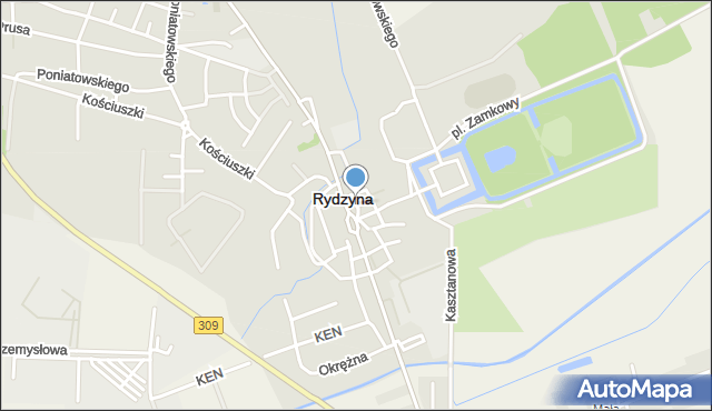 Rydzyna powiat leszczyński, Mała, mapa Rydzyna powiat leszczyński