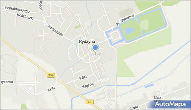 Rydzyna powiat leszczyński, Matejki Jana, mapa Rydzyna powiat leszczyński
