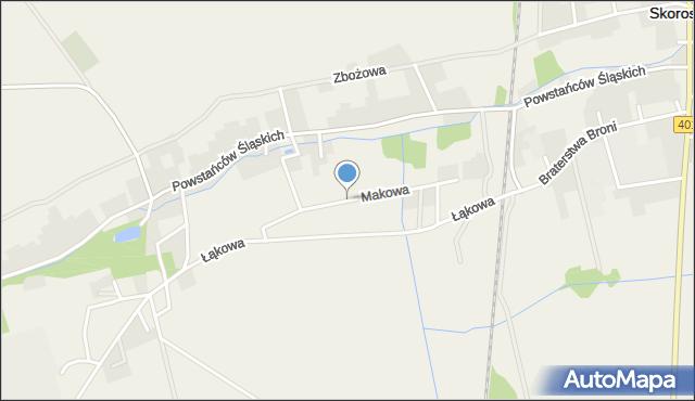 Skoroszyce, Makowa, mapa Skoroszyce