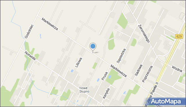 Słupno gmina Radzymin, Markiewicza Bronisława, bł. ks., mapa Słupno gmina Radzymin