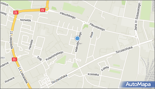 Słupsk, Małcużyńskiego Witolda, mapa Słupska