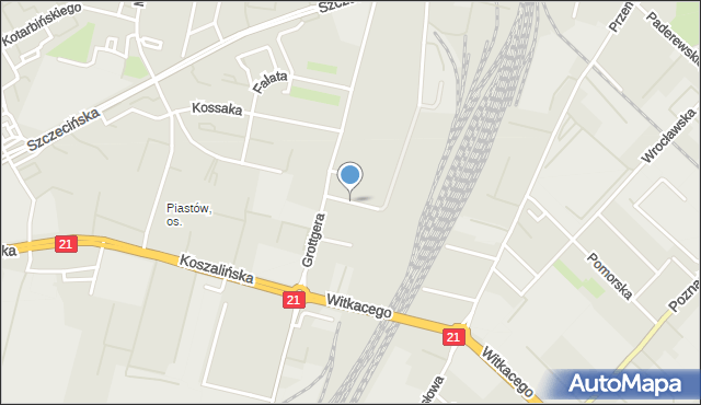 Słupsk, Malczewskiego Jacka, mapa Słupska