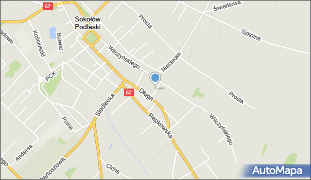 Sokołów Podlaski, Mała, mapa Sokołów Podlaski