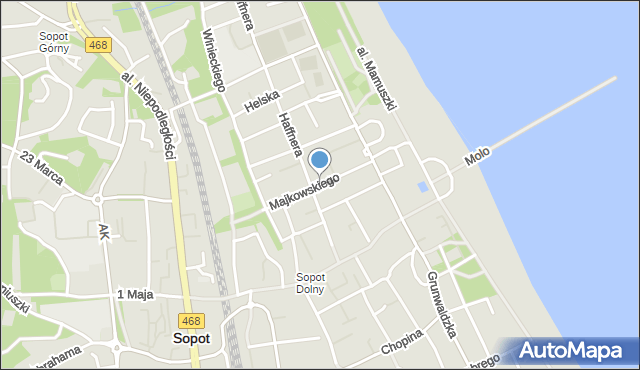 Sopot, Majkowskiego Aleksandra, dr., mapa Sopotu