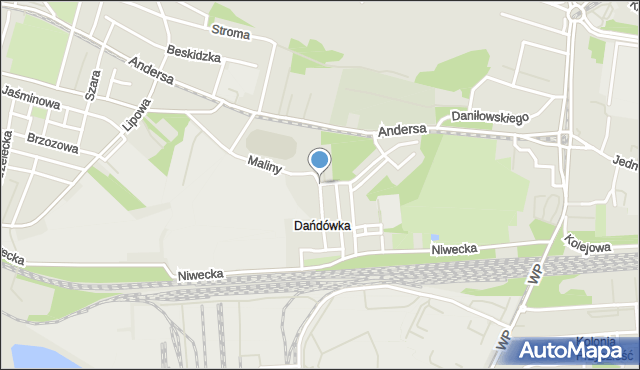 Sosnowiec, Maliny Mariana, mapa Sosnowca