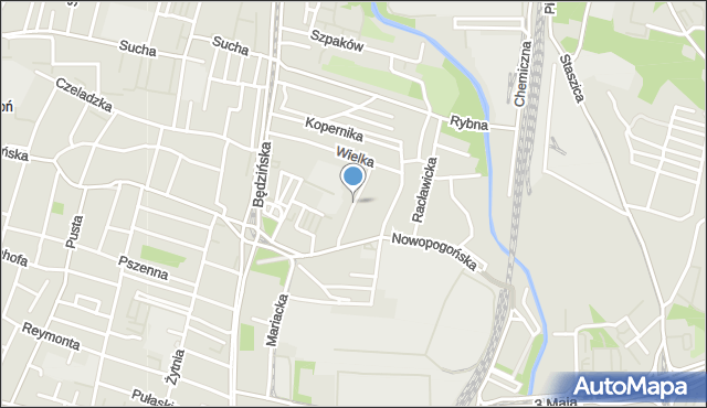 Sosnowiec, Majowa, mapa Sosnowca