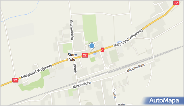 Stare Pole powiat malborski, Marynarki Wojennej, mapa Stare Pole powiat malborski