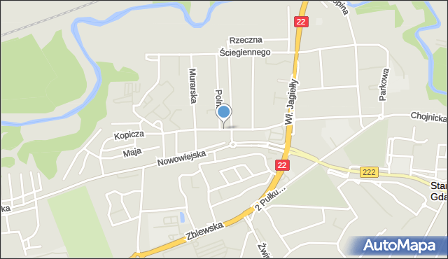 Starogard Gdański, Magazynowa, mapa Starogard Gdański