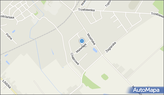 Stęszew, Malwowa, mapa Stęszew