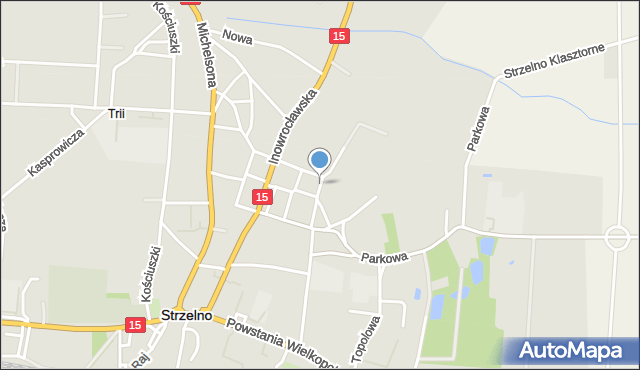 Strzelno powiat mogileński, Magazynowa, mapa Strzelno powiat mogileński
