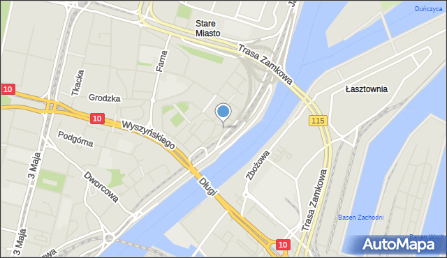 Szczecin, Mała Odrzańska, mapa Szczecina