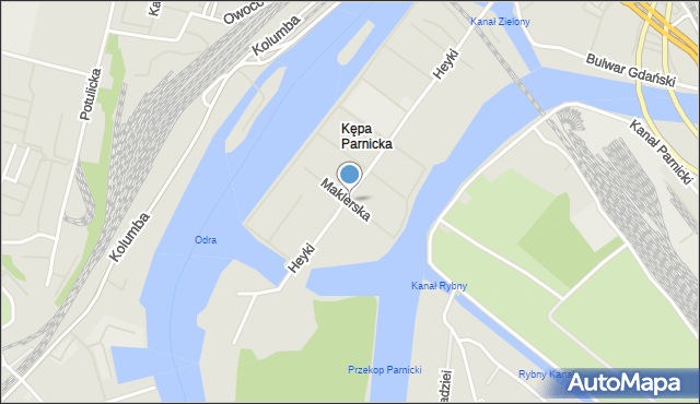 Szczecin, Maklerska, mapa Szczecina