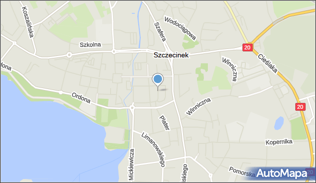 Szczecinek, Mariacka, mapa Szczecinek