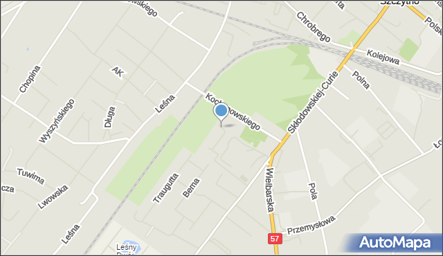 Szczytno, Marchwiowa, mapa Szczytno