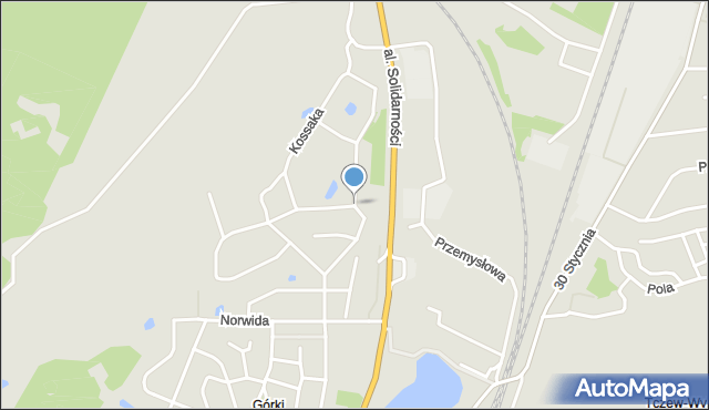 Tczew, Malczewskiego Jacka, mapa Tczew