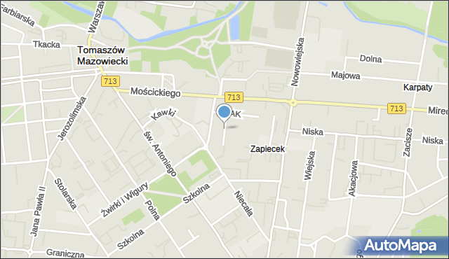Tomaszów Mazowiecki, Małkowskich Olgi i Andrzeja, mapa Tomaszów Mazowiecki
