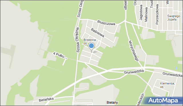 Toruń, Makuszyńskiego Kornela, mapa Torunia