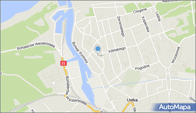 Ustka, Mała, mapa Ustka