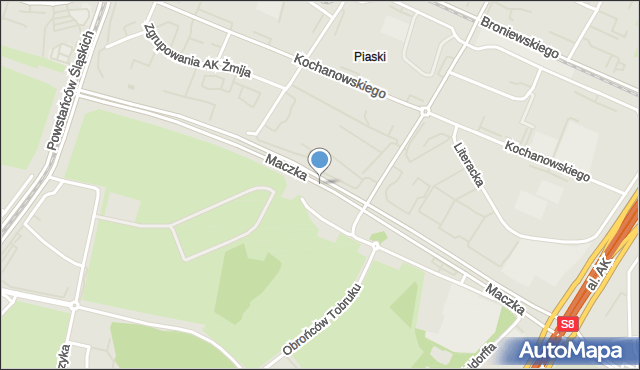 Warszawa, Maczka Stanisława, gen., mapa Warszawy