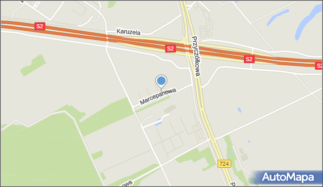 Warszawa, Marcepanowa, mapa Warszawy