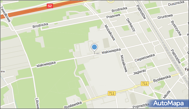 Warszawa, Małowiejska, mapa Warszawy