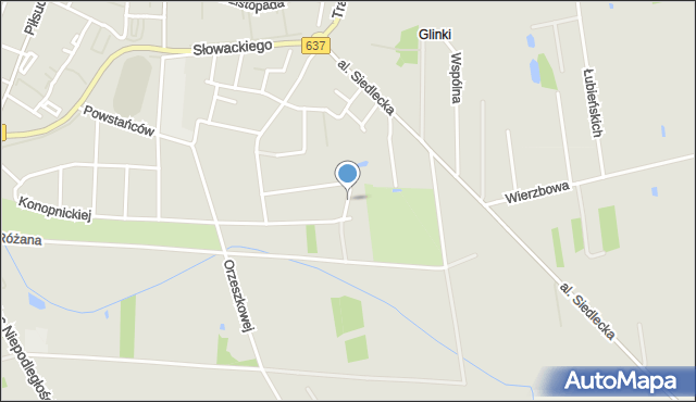 Węgrów, Matlińskich Jana i Matyldy, mapa Węgrów