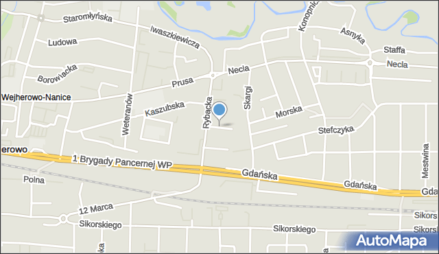 Wejherowo, Malińskiego Zygmunta, ks., mapa Wejherowo